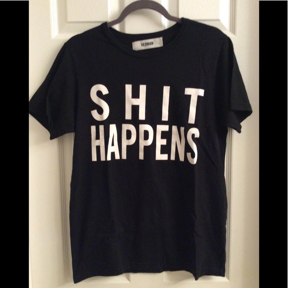 Sh** Happens Gender Neutral tee by HER_MAN - Picture 1 of 2